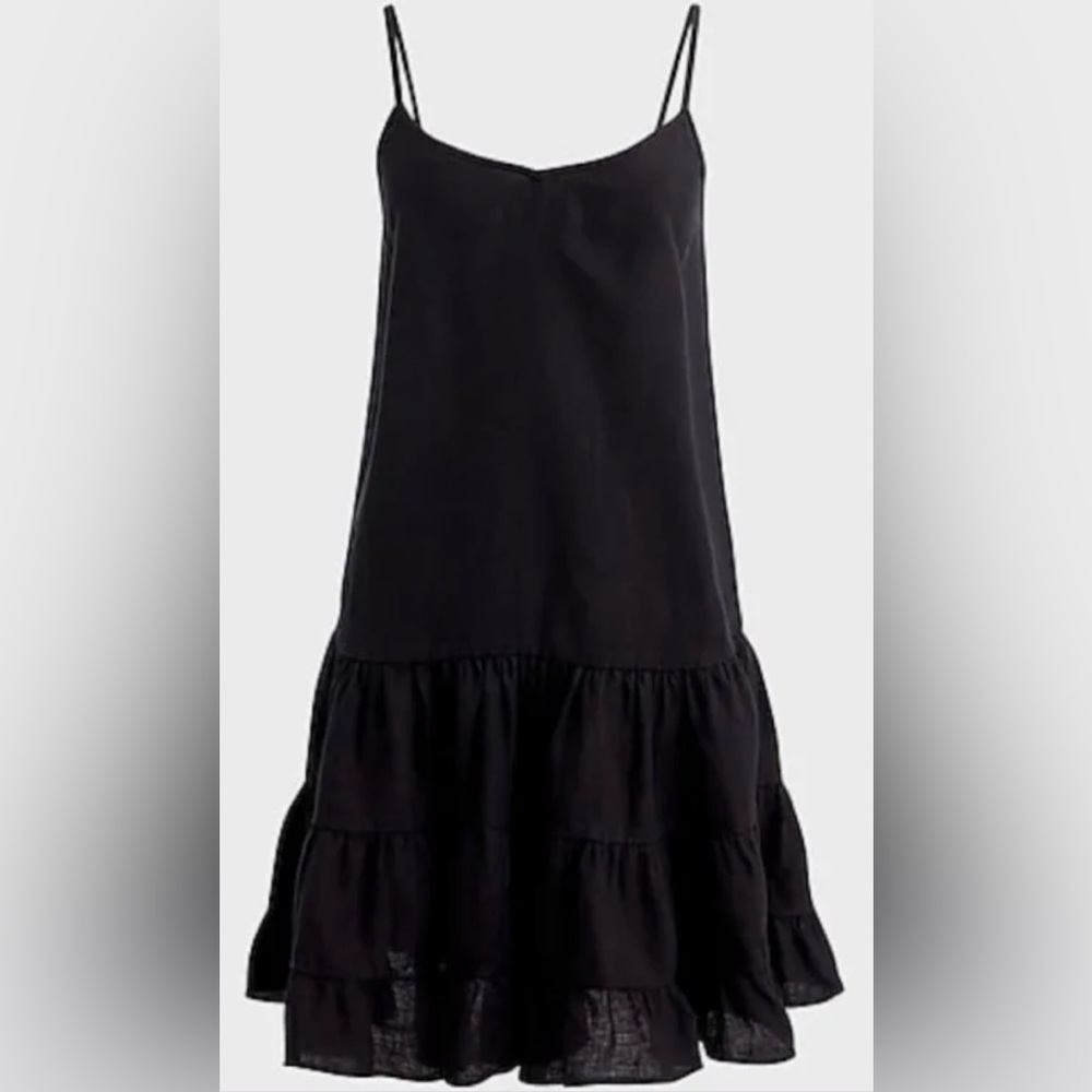 Black jcrew linen dress